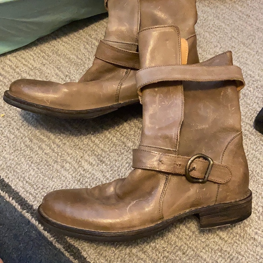 Florentini + baker brown leather boots 8.5